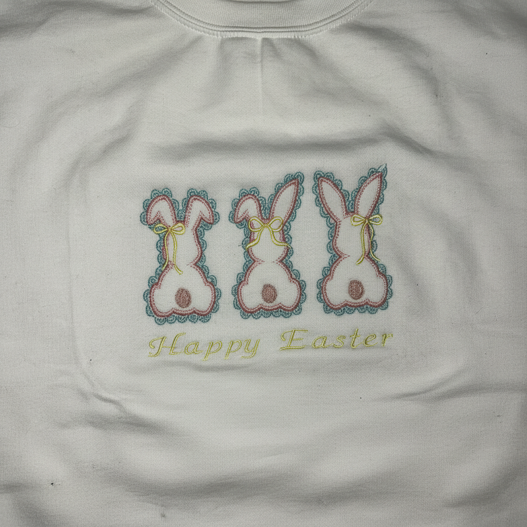 Easter Bunny Embroidery - Detail Shot