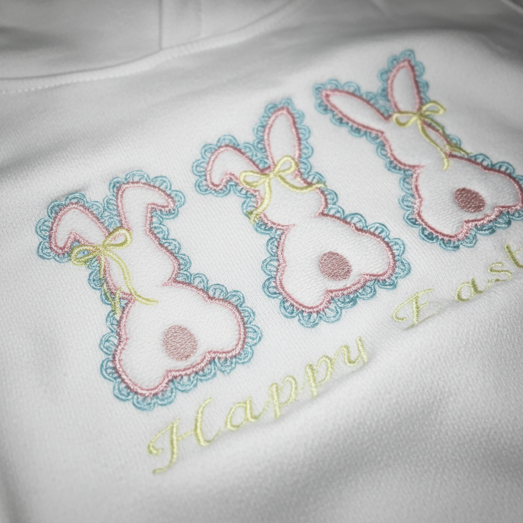 Easter Bunny Embroidery Detail