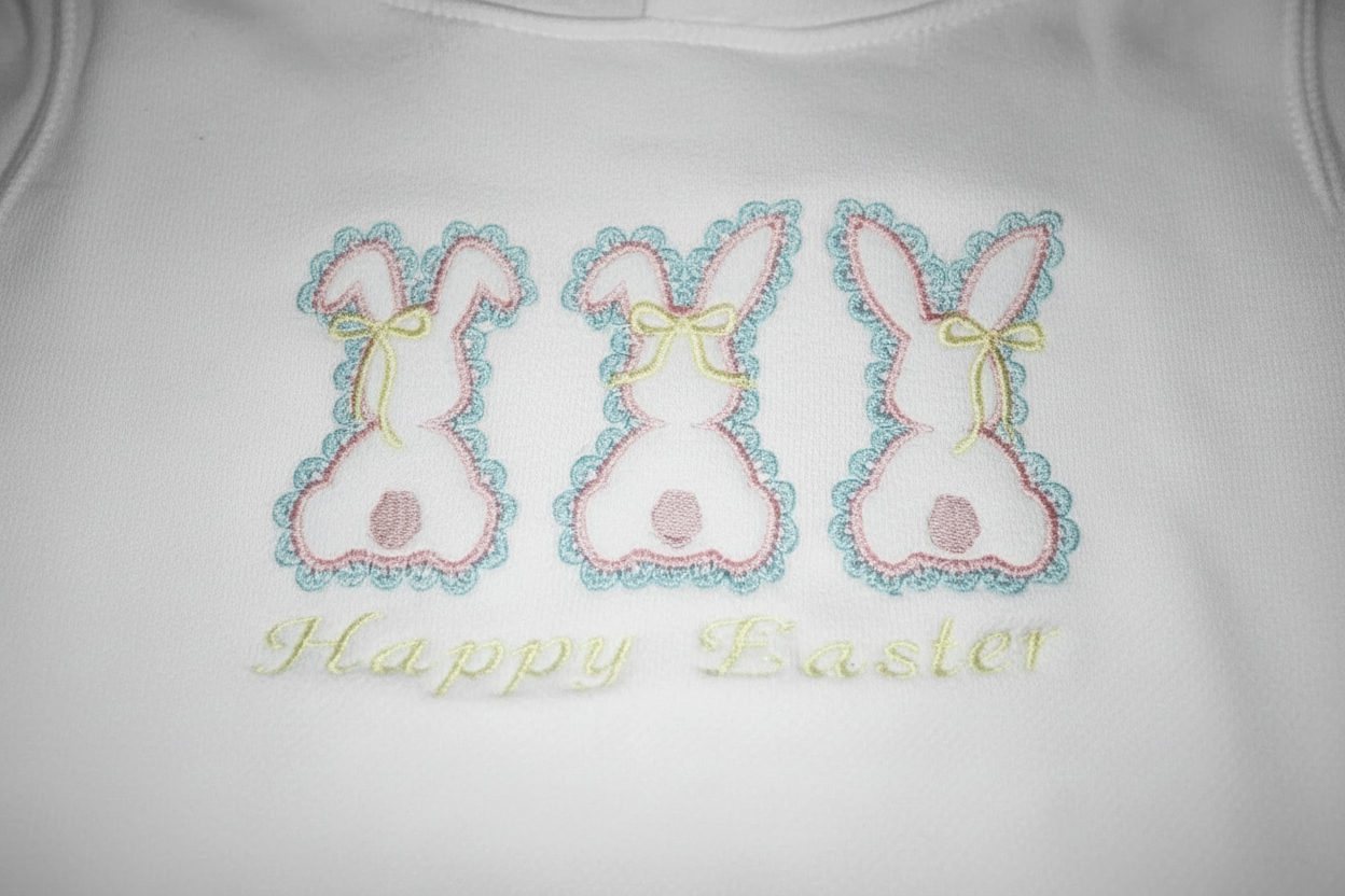 Easter Bunny Embroidery - No Wrinkles