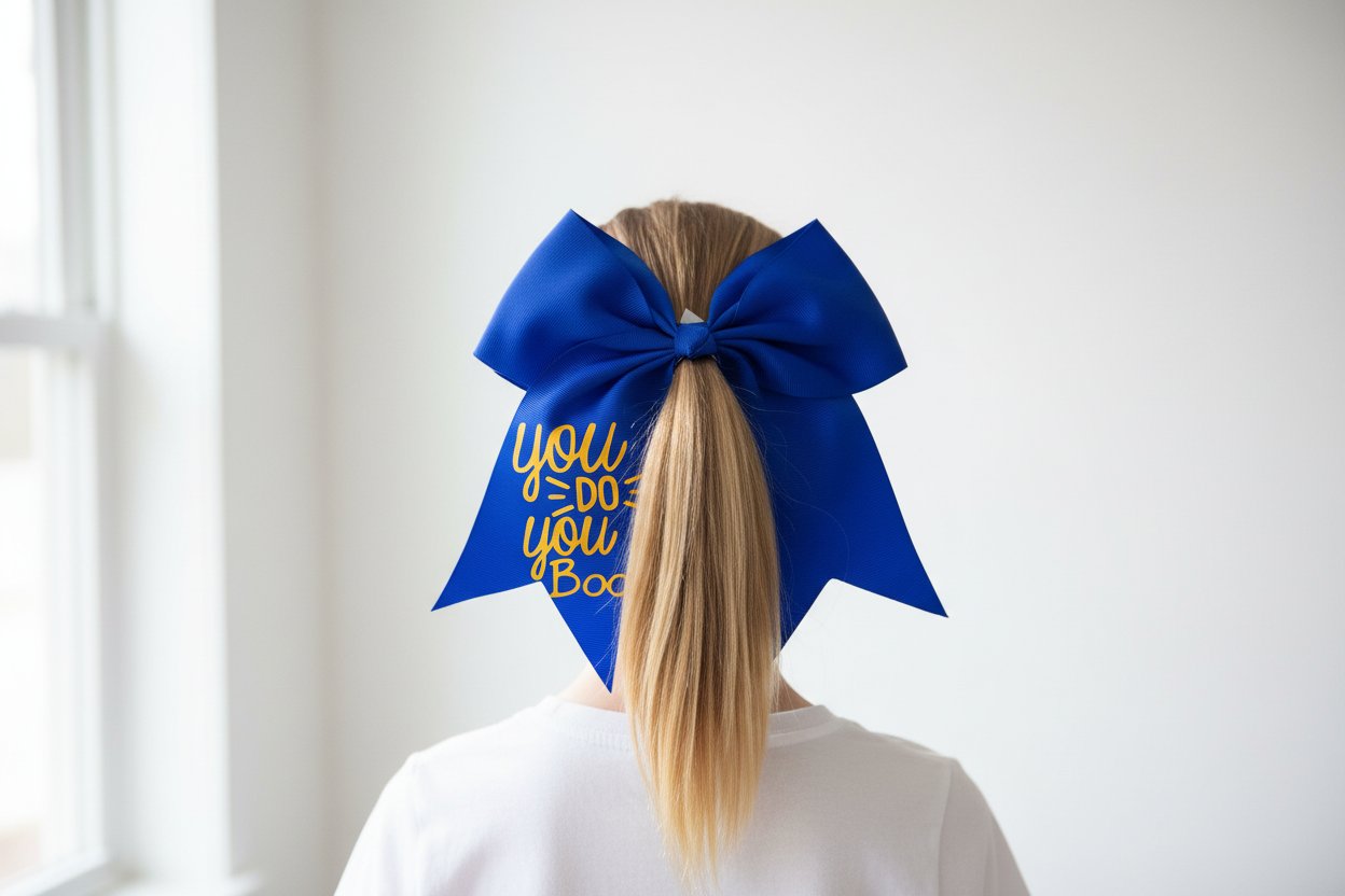 You Do You Boo bow worn in hair - back view